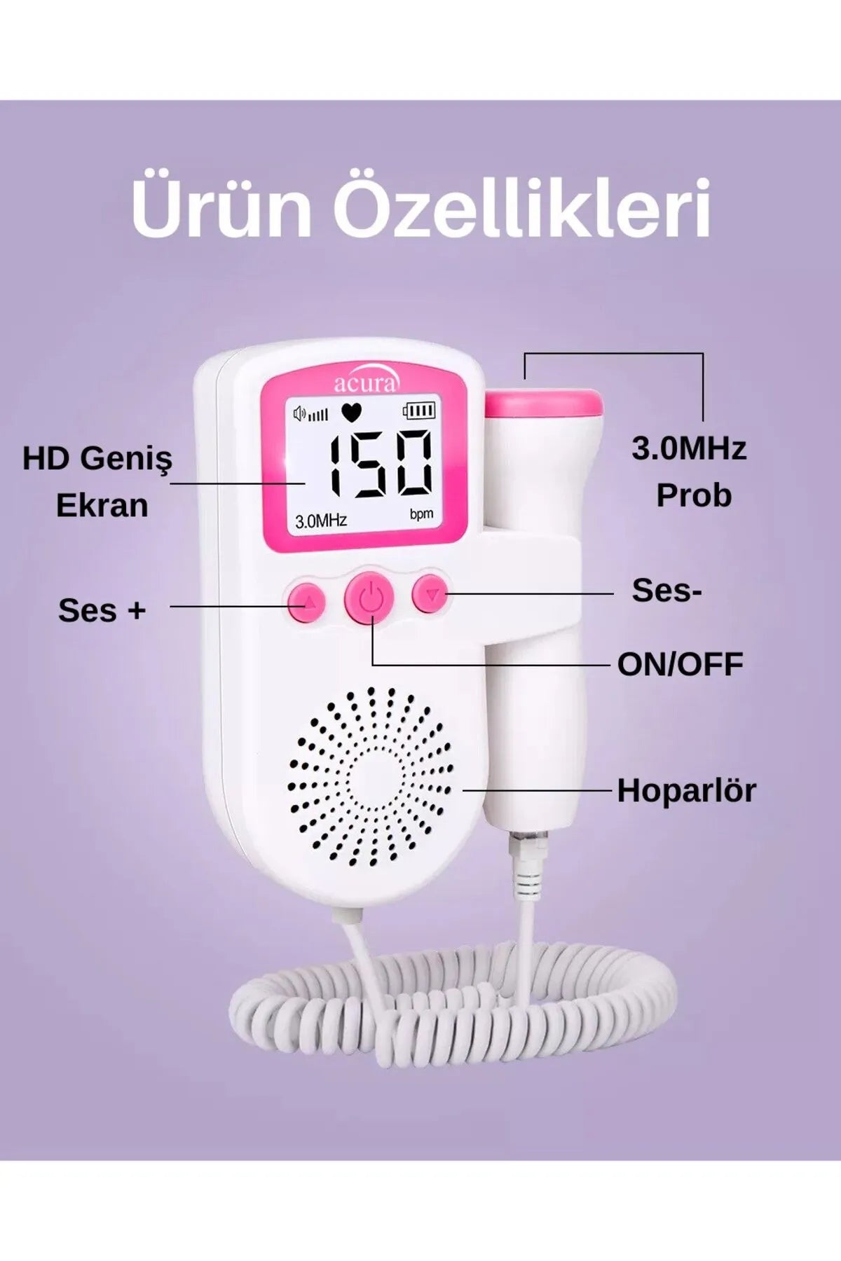 Bebek Nabız Dinleme Cihazı (Jel Hediye)